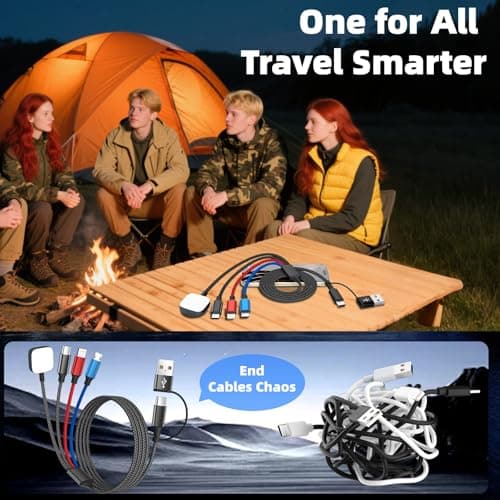 Cruise Essentials 4 in 2 Charging Cable for iWatch Charger/iPhone 17/Lightning/Micro, Travel Multi Charging Cable Cord Compatible for iWatch Ultra/SE/10-1, iPhone16-6, Android, Car Accessories - Thumbnail 3