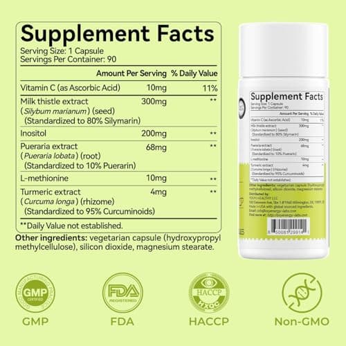 OxyEnergy Silymarin Milk Thistle 300mg Extract with Vitamin C, Inositol & Pueraria, Liver Detox & Repair Support, Antioxidant Support, 90 Vegetarian Capsules - Thumbnail 2