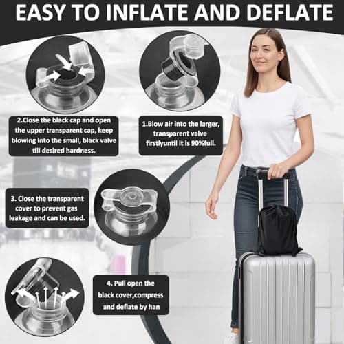 Inflatable Wedge Pillow for Leg Swelling - Inflatable Leg Elevating Pillow for After Surgery & Circulation,Wide Leg Pillow Elevation with Adjustable Sleep Mask for Traveling,Reading,Bed & Sofa Comfort - Thumbnail 5