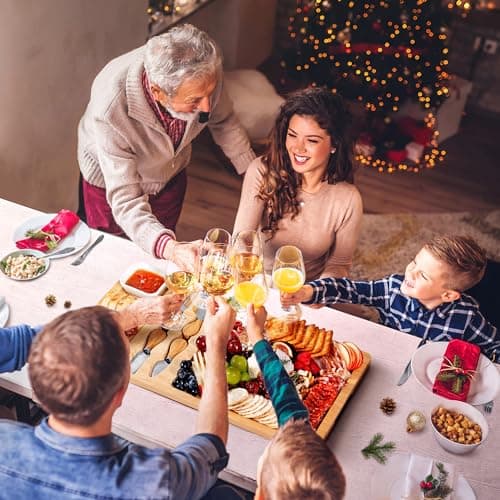 Easoger Large Bamboo Charcuterie Boards, Cheese Board and Knife Set - Unique Housewarming, Wedding and Bridal Gift - Thumbnail 2