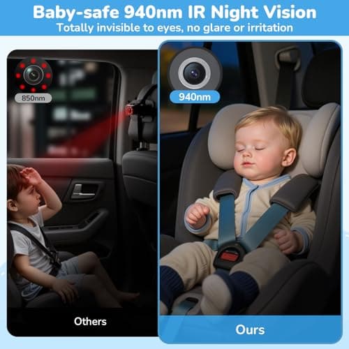 IPOZITO Baby Car Camera with 1080P HD Night Vision Koala Rear Facing Car Seat Camera to Easily Observe Your Baby’s Move for Kids Newborns Pets ACZ439 - Thumbnail 4
