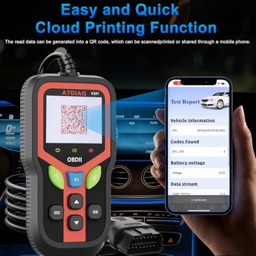 OBD2 Scanner Diagnostic Tool, Check Engine Lights and Clear Vehicle Trouble Code, Battery Start Test, Live Data, Cloud Printing, Freeze Frame, Car Scanner for All OBDII Vehicles Since 1996 - Thumbnail 6