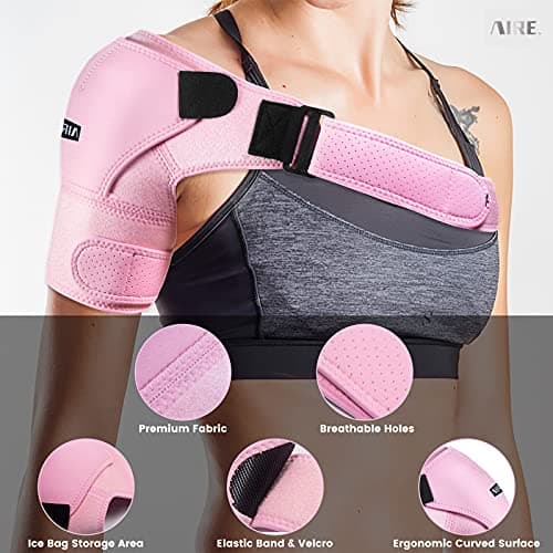 Shoulder Brace for Women and Men Recovery Shoulder. Adjustable Shoulder Support for Rotator Cuff, AC Joint Pain Relief, Shoulder Injuries. Perfect Fit Shoulder Compression Sleeve (One Size Regular) - Thumbnail 3