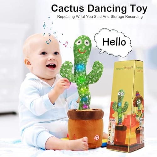 Emoin Dancing Talking Cactus Toy for Baby Boys Girls Gifts,Dancing Cactus Singing Mimicking Recording Repeating What You Say Baby Toys - Thumbnail 3