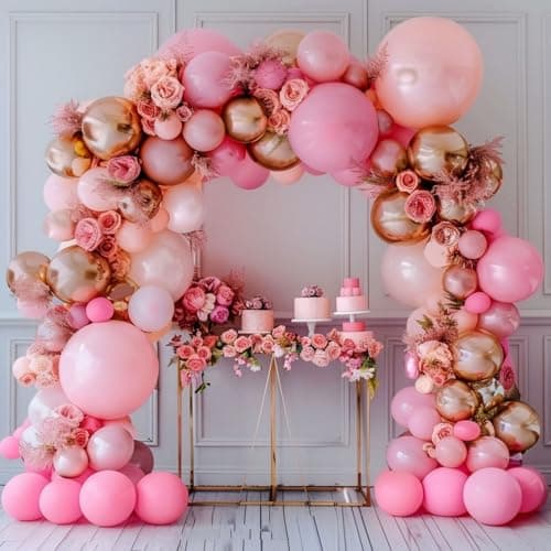 Valentines Day Decorations 178pcs Rose Gold Balloon Garland Arch Kit Rose Red Pink Balloons for Anniversary Wedding Bridal Shower Birthday Party Galentines Day Decor - Thumbnail 5