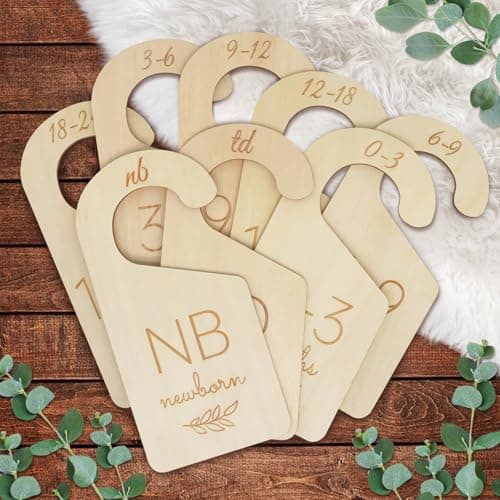 ITDYB Baby Closet Dividers for Clothes Organizer - Wooden Baby Clothes Size Dividers from Newborn to Toddler, Double-Sided Gender Neutral Baby Clothes Dividers - Image 1