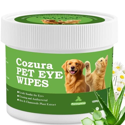 Cozura Dog Eye Wipes, Tear Stain Remover for Dogs & Cats - 100ct Hypoallergenic Pet Eye Cleaning Pads for Crust, Gunk & Discharge - Gentle Grooming Wipes for Sensitive Eyes, Wrinkles & Folds - Image 1