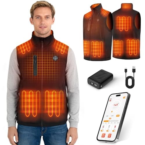 Starines Heated Vest for Men Women with APP & Button Control, Mens Heated Vest 20000mAh Battery Pack Included, 3 Level 8 Heating Zone Electric Heating Vests for Hunting Hiking Skiing Christmas Gift L - Image 1