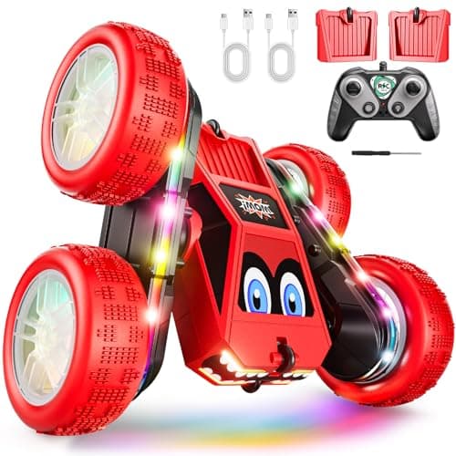 WayEee Remote Control Car, 360° Flips RC Stunt Car with LED Lights Strips, Type-C Charge Modular Battery, 2.4 GHZ Double Sided High Speed RC Cars for Boys Age 8-12 Girls 3+ Kids Toys Birthday Gifts - Image 1