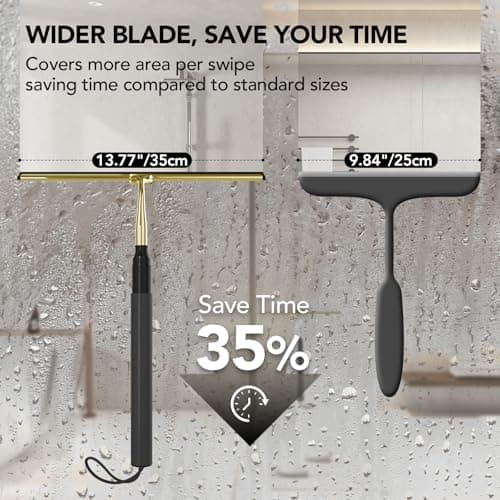 Shower Squeegee with Long Handle, 15-51" Telescopic Squeegee for Window Cleaning, Window Squeegee for Glass Doors, Extendable Window Cleaner Tool for Tile Walls, Sliding Door, Floor, Car Windshield-GD - Thumbnail 6