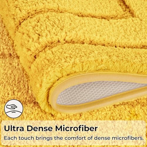 GRANNY SAYS Bathroom Rugs Sets 2 Piece,Soft Bath Mats for Bathroom, Bath Rugs Non Slip Washable, Absorbent Bath Rug for Tub, Shower and Toilet, Bath Mat Set (Yellow, 20" x 32" + 16" x 24") - Thumbnail 4