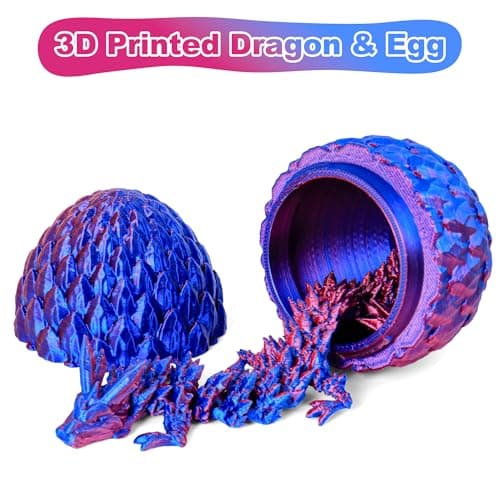 ONEVIVE 6 PCS Dragon Egg, 3D Printed Dragon Eggs with Dragon Inside Surprise Mystery Easter Egg Fidget Toy, Articulated Crystal Toys for Kid Desk Decor (B) - Thumbnail 6