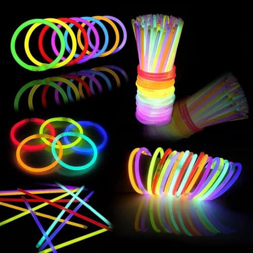 HONLYNE 200 Pcs Glow Sticks Bulk Party Pack, 8'' Glow in the Dark Party Supplies, Glow in the Dark Light Up Sticks with Connectors, Party Favors for Birthday, Concert, Raves, Halloween, Christmas - Thumbnail 2