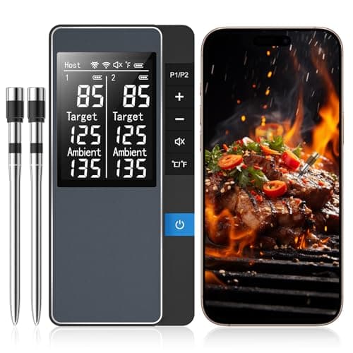 Smart Bluetooth Wireless Meat Thermometer, Real-Time Monitoring Control Digital Thermometer with Smart App, 2 Meat Probes IP67 Waterproof High Accuracy Perfect for BBQ, Oven, Grill & Smoker - Image 1
