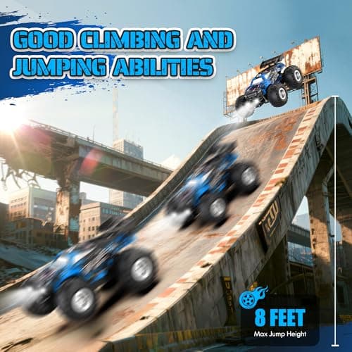 Barlisam Remote Control Car, All-terrain Remote Control Truck for Boys 8-12, Headlight, Dual Motors, 1:20, 10KM/H, 2.4GHZ, Speed-friendly, Sturdy, Rechargeable RC Cars for Christmas, Beginner, Kids 6+ - Thumbnail 5