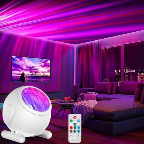 Northern Lights Projector, Aurora Projector Birthday Gifts for Women Gifts for Teenage Girls Boy, Galaxy Projector for Bedroom (White with 7 Lights) - Image 1