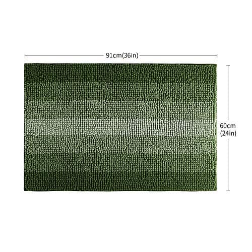 COSY HOMEER Bath Rugs Made of 100% Polyester Extra Soft and Non Slip Bathroom Mats Specialized in Machine Washable and Water Absorbent Shower Mat (36x24Inch, Green) - Thumbnail 2