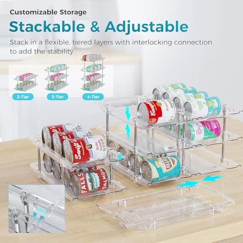 oylik Can Organizer for Pantry, 3 Tiers Can Storage Rack, up to 36 Cans Food Holders for Fridge, Cabinet and Pantry Organization - Thumbnail 4