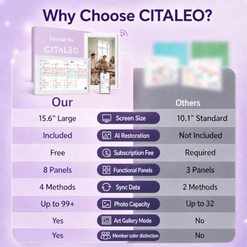 CITALEO Digital Calendar Wall Touch Screen, No subscription fees,15.6 Inch - Thumbnail 2