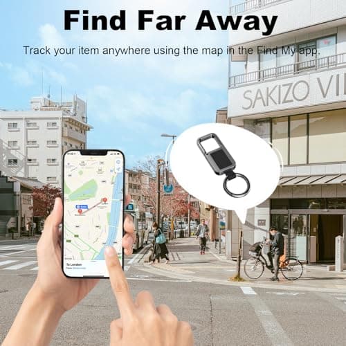 AI.QVOKA Key Chain Tracker Tag, Works with Apple Find My (iOS Only), Car Keychain Accessories for Men, Heavy Duty Key Tracker for Luggage, Backpacks and Suitcases (Black) - Thumbnail 4