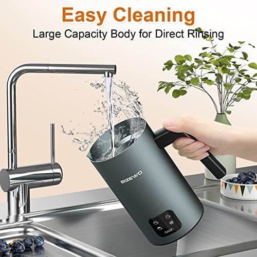 4-in-1 Electric Milk Frother & Steamer, Stainless Steel Automatic Warmer with Touch Screen for Coffee, Latte, Macchiato, Cappuccino & Hot Chocolate (Warm & Cold) - Thumbnail 6