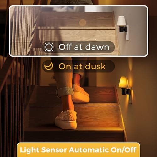 L LOHAS LED Night Lights Plug into Wall, 2 Pack Linen Fabric Round Platform Decor Night Light, Dusk to Dawn Sensor Vintage Nightlight, Amber Warm 0-100LM Dimmable, for Bedroom Living Room Hallway - Thumbnail 5