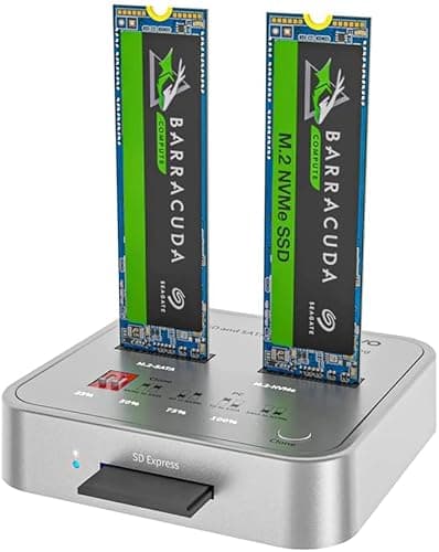 MAIWO K3016CL M.2 SATA/NVMe Docking Station, 10Gbps USB-C SSD Duplicator with SD Express Slot, One-Key Offline Clone, Dual M.2 SSD Reader & Writer, System Disk Migration Tool - Image 1