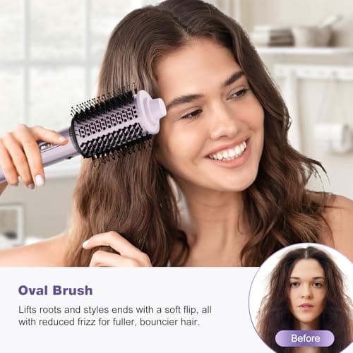 7MAGIC Hot Air Styler Wrap, 7 in 1 Professional Hair Dryer Brush with Auto-Wrap Curlers, Fast Drying Blow Dryer, Volumizing Straightening Styling Multi-Styler No Heat Damage, Travel Case (Purple) - Thumbnail 6