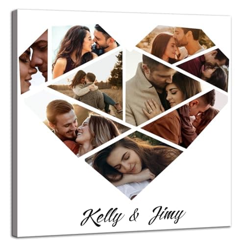 ZHIYYHAO Custom 9 Picture Collage Canvas Wall Art Framed Personalized Multi Pictures Prints to Canvas Wall Art for Living Room Bedroom Study room Home Decor (CF-14,16.00L''X16.00W) - Image 1