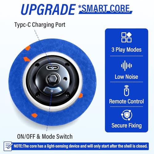 VOXGET Smart Interactive Dog Toy Ball, Upgrade Automatic 3 Modes Moving Ball with Remote Control for Medium Large Dogs, Rechargeable Waterproof E-TPU Bounce & Rotating Dog Toy to Keep Busy (Dark Blue) - Thumbnail 2