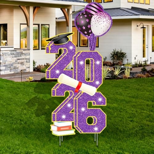 2026 Graduation Decorations - 3.5FT Large Class 2026 Graduation Yard Sign Yard Decorations Congrats Graduation Lawn Signs 2026 Grad Yard Signs with Stakes for Outdoor Indoor Congrats Graduation Party Decoration Supplies - Image 1