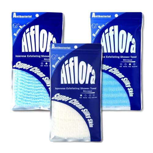 3 Pack Back Exfoliator for Shower and Dead Skin Removal, Exfoliating Body Scrubber for Smooth Skin Japan Washcloth for Shower & Bath, Versatile Body Scrub Towel - Image 1