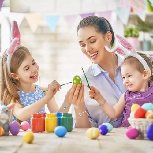 Eaciy Easter Gifts for Teen Girls Kids Bunny Bracelets - 3 PCS Adjustable Bunny Basket Stuff Gifts Rabbit Bracelet Christian Gift with Card Easter Gift for Girls - Thumbnail 2