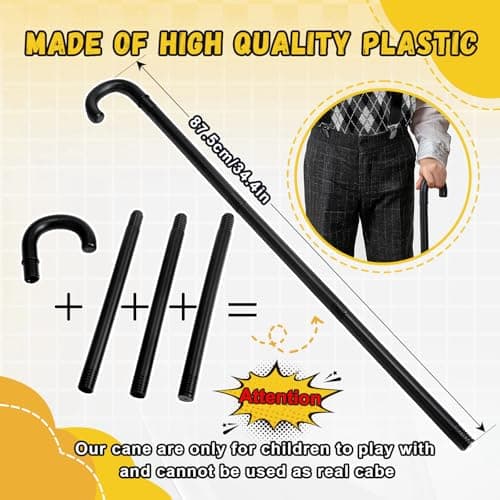 Skirfy 100 Days of School Costume for Boys,Old Man Costume for Kids with Old Man Hat and Grandpa Vest,Cosplay Grandpa Dress Up Accessories for School Parties - Thumbnail 5