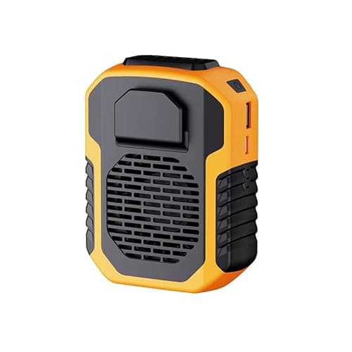 MARZIUS Portable Waist Clip Fan,6000mAh Battery Operated Wearable Belt Fan with Power Bank Function,6200RPM Strong Airflow,Personal Necklace Fan for Outdoor Work,Jobsite,Gardening,Camping (Orange) - Image 1