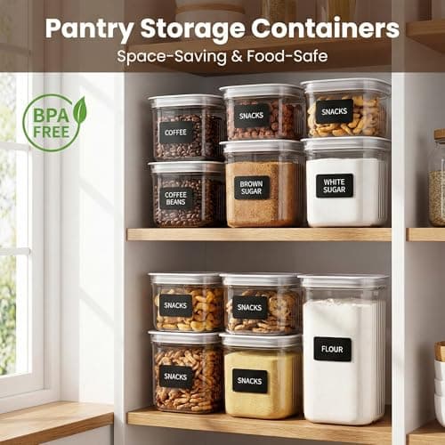 LavStow Airtight Food Storage Containers with Lids, 4 Pcs Set BPA Free Clear Kitchen Pantry Organization Canisters for Herbs, Coffee, Tea - Keeps Food Fresh & Dry (Transparent - 3pcs) - Thumbnail 3