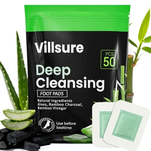 Villsure Deep Cleansing Foot Pads, 50 Pads Bamboo Foot Pads,Use during sleep. It is a good gift for family members - Image 1