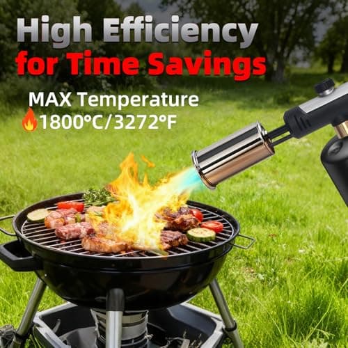 Powerful Propane Torch Gun，Flame Thrower Gun With One-Touch Max Fire, Kitchen Cooking Torch with a Safety Lock,Kitchen Torch Gun for Campfire，Grill, Sous Vide, BBQ (Tank Not Included) - Thumbnail 5