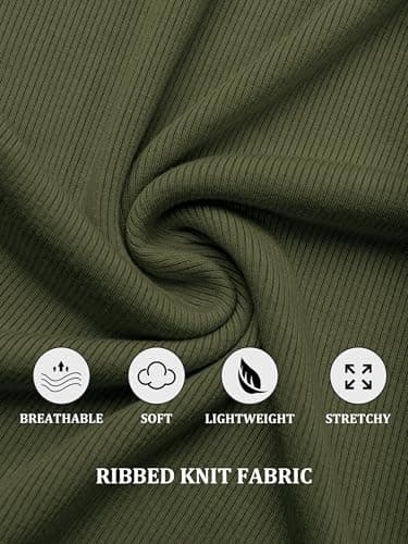 GKBK 2026 Summer Spaghetti Strap Tops for Women Scoop Neck Ribbed Knit Going Out Teen Girls Y2K Crop Clothes Army Green XL - Thumbnail 5