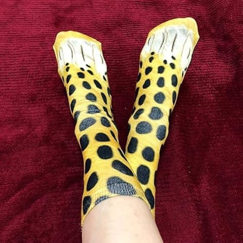 ZB.soar Animal Paws Socks,Funny 3D Stockings, Thickened Warm Long Adult Socks, Crazy Novelty Stockings Gag Gifts(Leopard) - Thumbnail 3