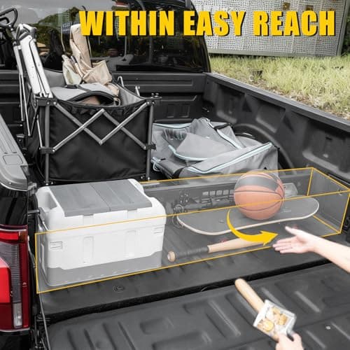 Maxzina Truck Bed Divider Compatible with 2024 2025 2026 F150 Cargo Divider Trunk Organizer Aluminum Alloy Luggage Divider Replacement with Molle Panel for 2024 F-150 Accessories - Thumbnail 5