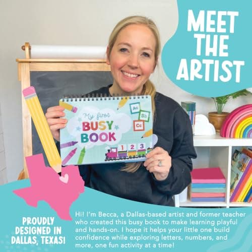 Hadley Designs My First Busy Book Screen Free Activities for Toddlers 3-5 - Toddler Busy Book Velcro 174pcs, Preschool Learning Activities, Quiet Time Travel Airplane Car Road Trip Essentials Kids 4-8 - Thumbnail 2