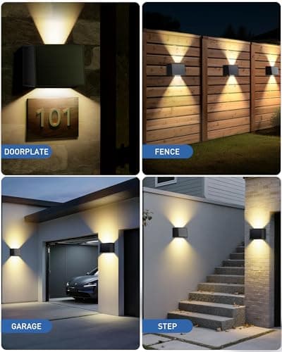 CORESLUX Solar Fence Lights Outdoor, Up and Down IP65 Waterproof Wall Lighting, Warm Outdoor Solar Lights for Backyard/Railing/Wall/Step/Patio - Thumbnail 2