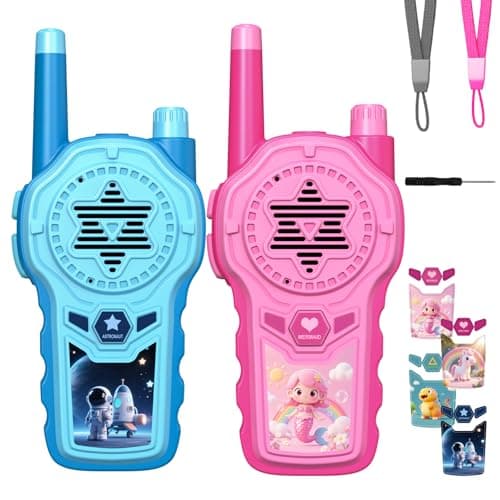 Gaswei Walkie Talkies for Kids, Toys for 3-12 Years Old Boys Girls,DIY Sticker,Lanyard,LED Flashlight 3 Mlies Long Range Kids Walkie Talkies Gift for Birthday Christmas Easter - 2 Pack - Image 1