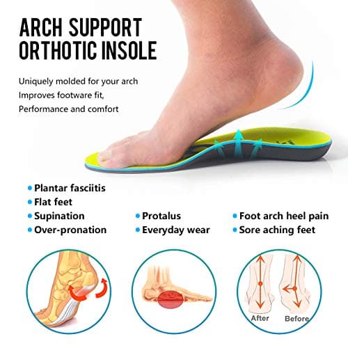 XINIFOOT 2 Pairs Arch Support Comfort Shoe Insoles Plantar Fasciitis Orthotic Shoe Inserts Running Insoles for Men and Women - Thumbnail 2