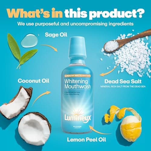 Lumineux Teeth Whitening Kit Peroxide Free for Whiter Teeth Includes 7 Whitening Treatments, 1 Mouthwash, 1 Toothpaste & 1 Bamboo Toothbrush, Dentist Formulated - Thumbnail 2