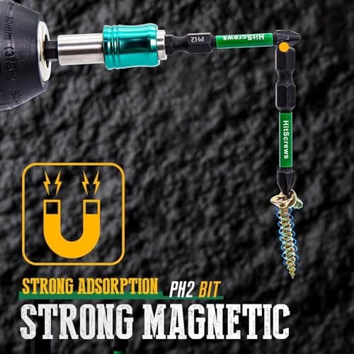 Hitscrews PH2 Long Phillips Screwdriver Bit Set – 12 Pack Mixed Length Phillips Impact Driver Bits with High Magnetic Bit Holder, S2 Steel, 1"/2"/4"/6" Magnetic Driver Bits - Thumbnail 3
