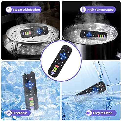 Chuya Baby Teether Toy Chew Toys for Babies 3-24 Months TV Remote Control Shape Teething Relief for Infants (Black) - Thumbnail 5