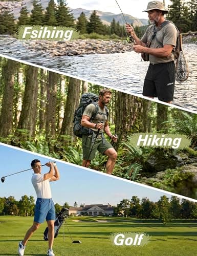 KPSUN Men's 7" Hiking Cargo Shorts Lightweight Quick Dry Tactical Golf Shorts with Zipper Pockets for Fishing Camping Work(OliveGreen XL) - Thumbnail 3