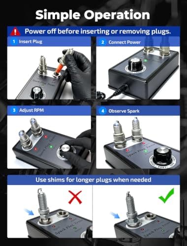 Spark Plug Tester Dual Holes, VEHLIVE 0-6000RPM Spark Tester Tool Simulator - Thumbnail 5